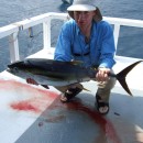 Chris with with a yellowfin tuna