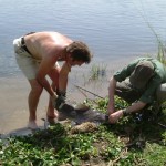 Alastair & Chris unhooking a catfish caught on R.Nile, Uganda.